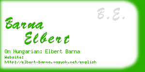 barna elbert business card